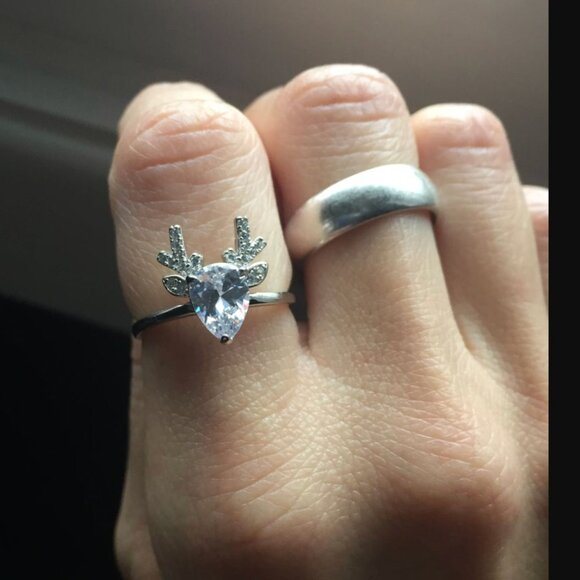 Deer / Fawn antler ring, adjustable band, Charmed Aroma - Picture 8 of 10